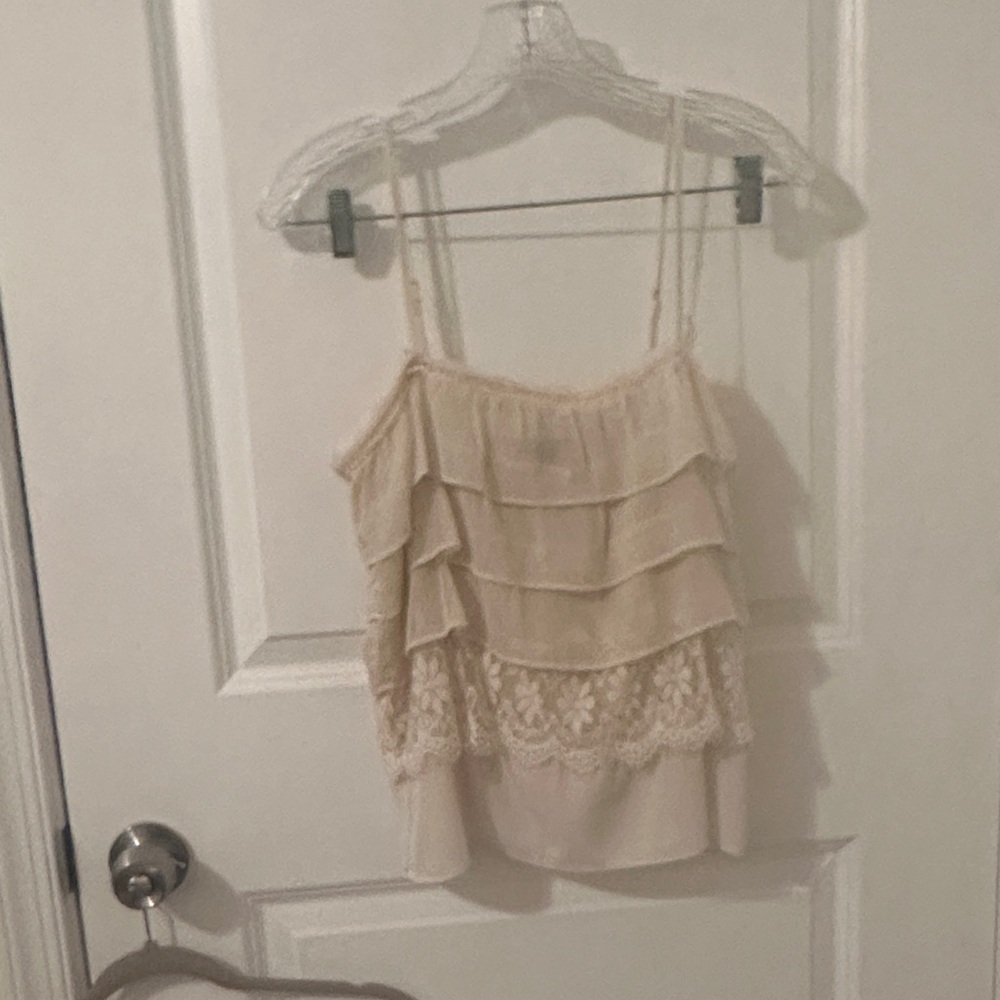 American Eagle Outfitters Cream Lace Camisole